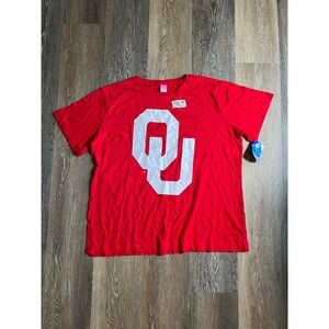 LAT Oklahoma Sooners T-Shirt Womens 2XL Red New OU Logo Short Sleeve Cotton Tee